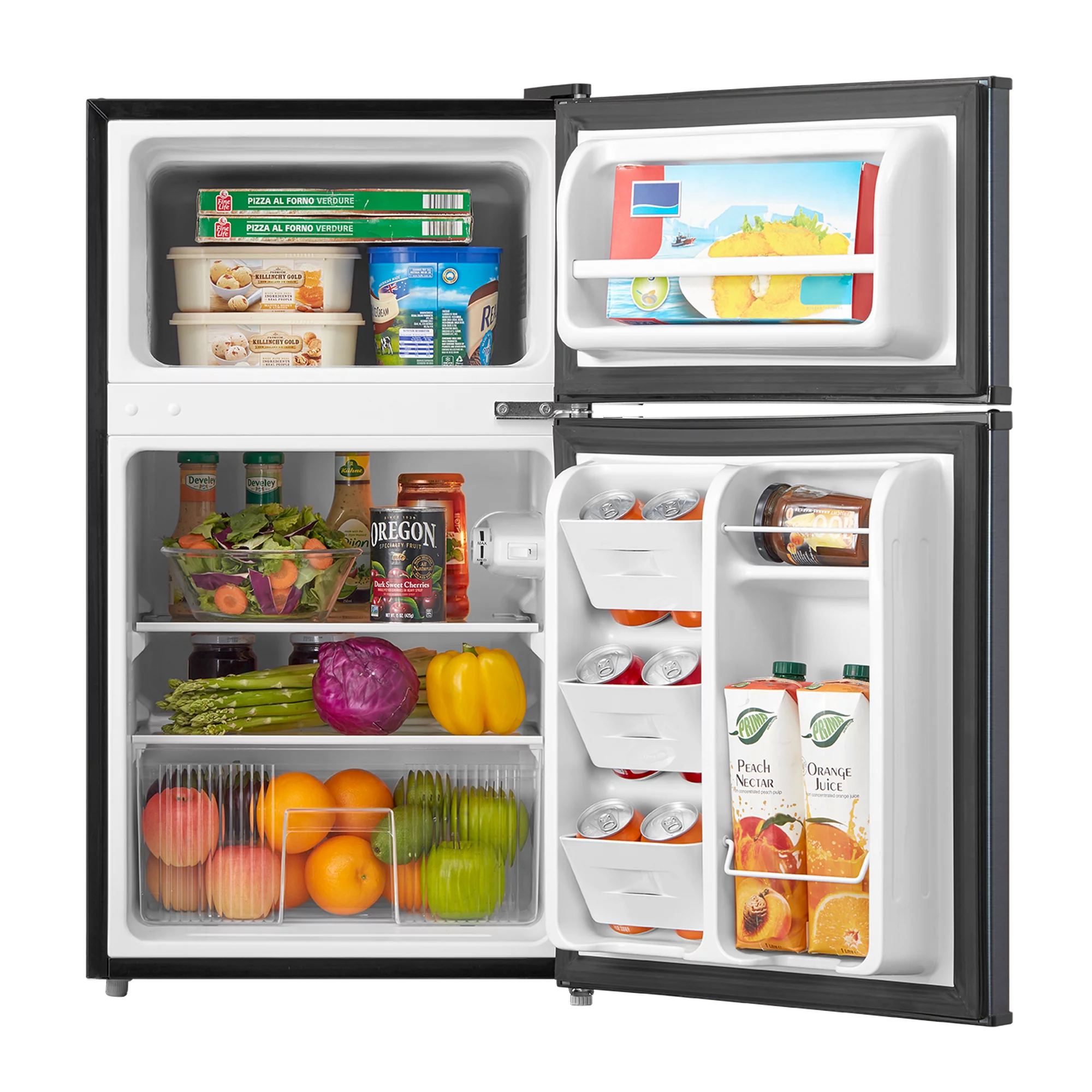This Arctic King 3.2 Cu ft Two Door Mini Fridge with Freezer, Stainless Steel is $129 (reg $198) + free shipping!